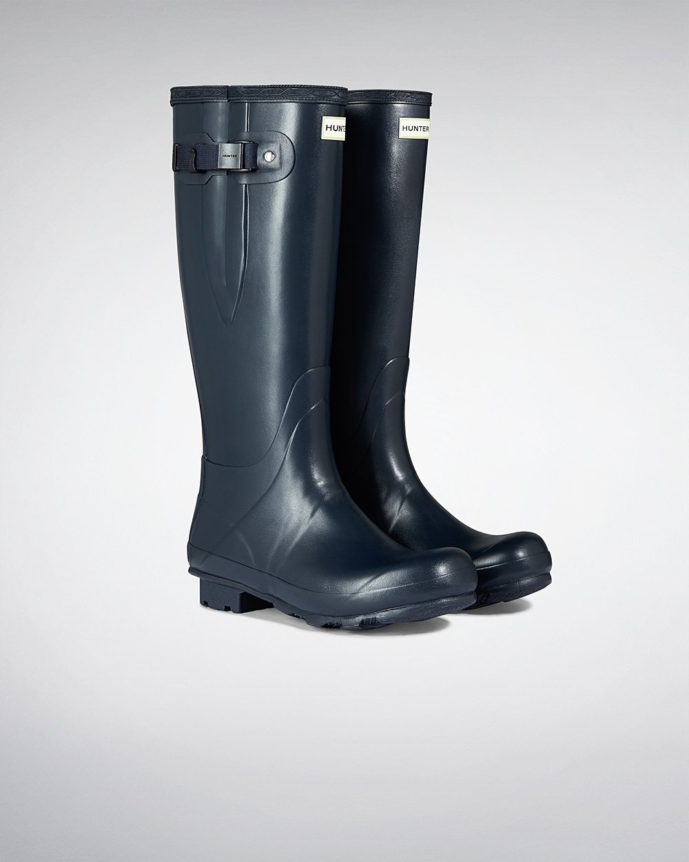 Hunter Norris Field Side Adjustable Tall Rain Boots - Store Mens Navy - SCIPRF245